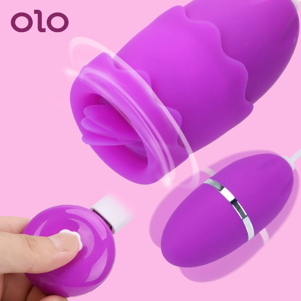 OLO 12 Rýchlosti Jazyk Lízanie Vibrátor G-Spot Masér Vibračné Vajíčko Pošvy Loptu Bradavky Stimulátor Klitorisu Sexuálne Hračky pre Ženy